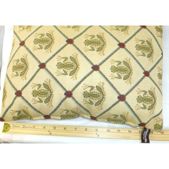 American Mills Frog Ladybug Tapestry Pattern Throw Pillow 15"X12" Square - Picture 4 of 7